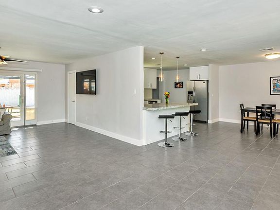 Living room and dining room