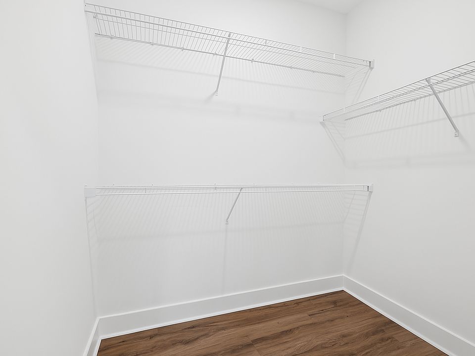 Built-in shelving makes closet organization a breeze