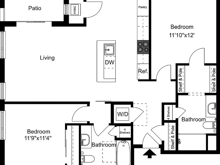 Floor Plan D3 | Forte at 84 South | Apartments in Greenfield, WI Floor Plan D3 | Forte at 84 South | Apartments in Greenfield, WI