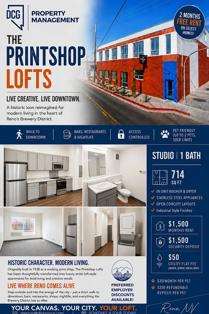 Printshop Lofts - Luxury Artist Lofts in Reno's Brewery District — Photo 3