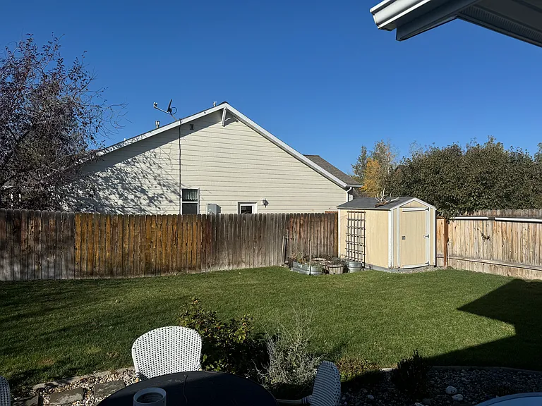 fenced in back yard