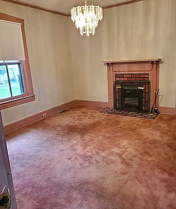 Living room with pretty chandelier