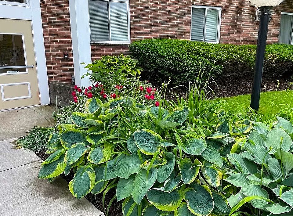 Outside of the building.