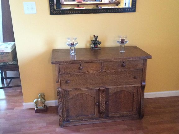 Foyer w/antique oak buffet