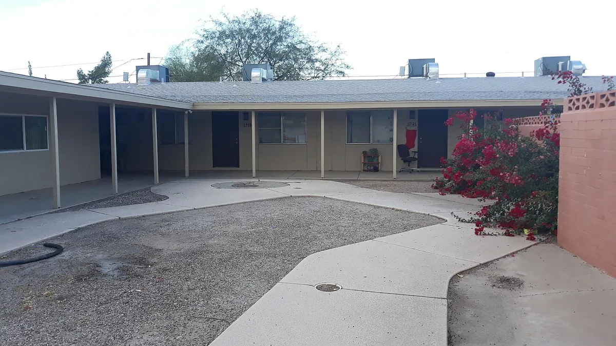 1 of 2 courtyards - enclosed - 5743 E 28th St