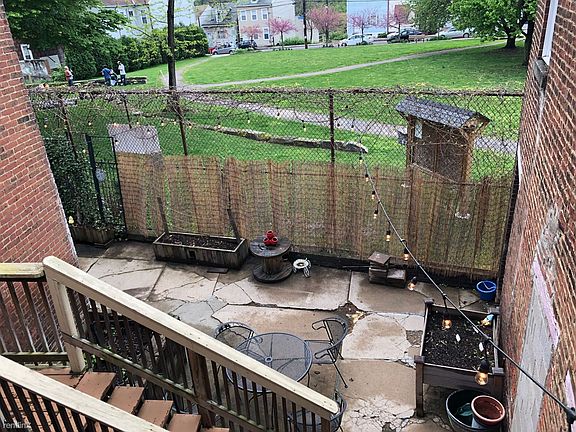 View of patio from deck