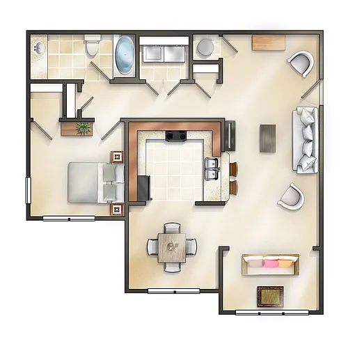 Floor plan The Fairfield with Sunroom