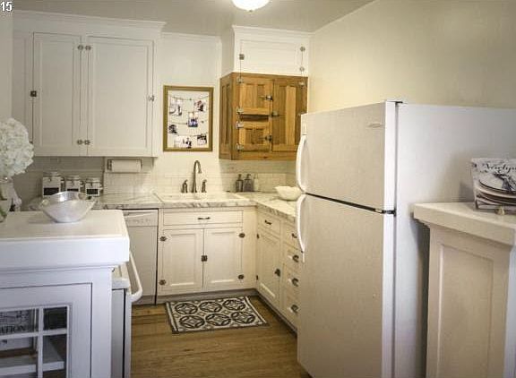 Recently renovated kitchen with dishwasher.