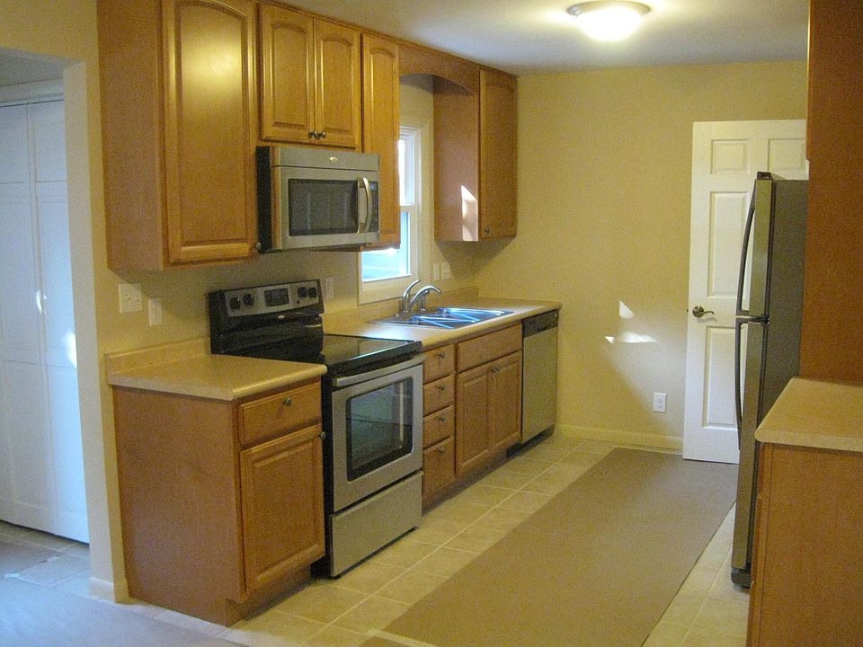 View from dining area toward basement.
