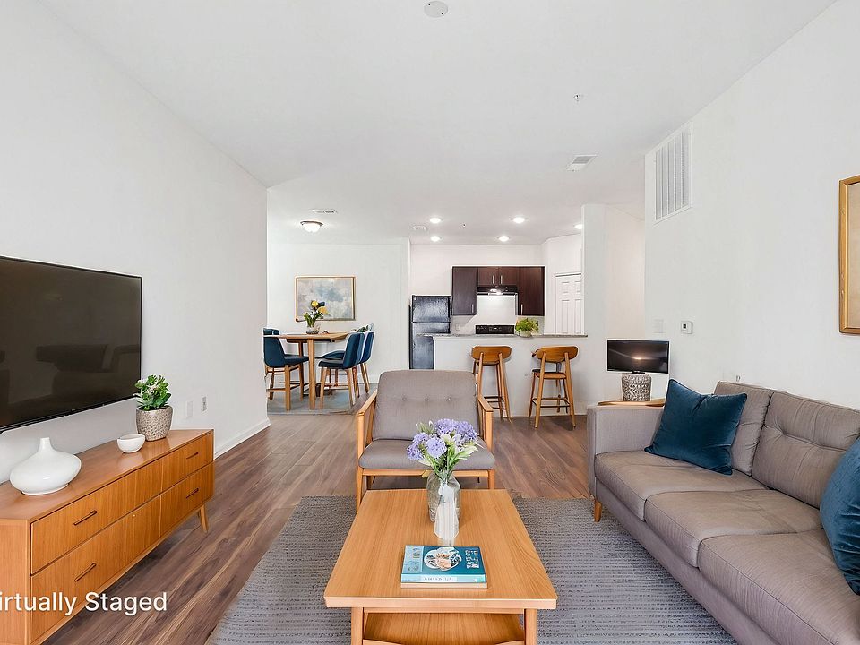 Staged living and dining for one bedroom