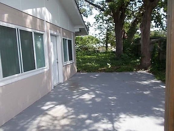 Large concrete patio