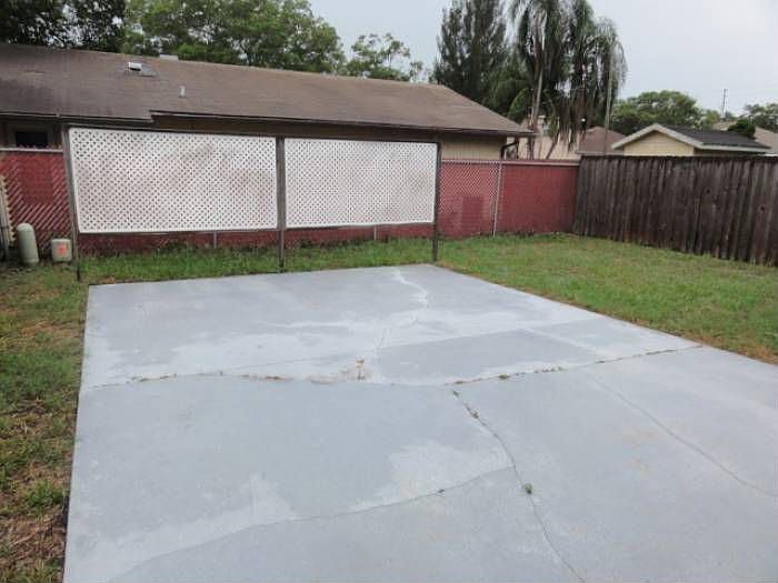 Private fenced back yard