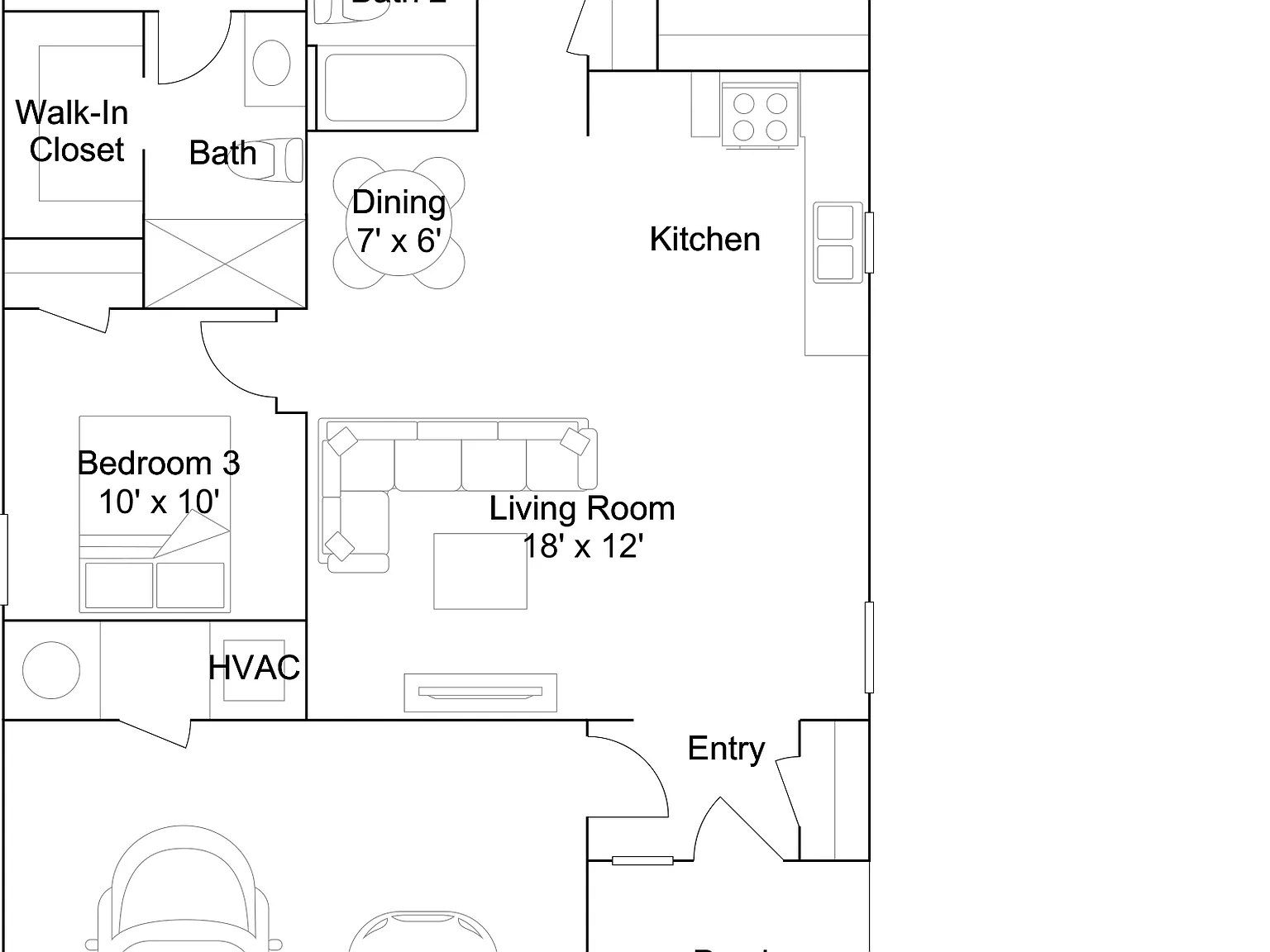 3 bed, 2.0 bath, 1051 sqft, $1,295 — Photo 2