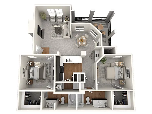 Floor plan B2 - 997 Sq. Ft.