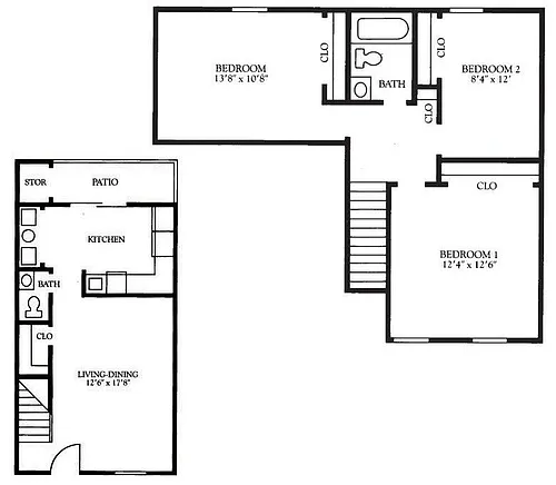 Floor plan 3 Bed 1.5 Bath