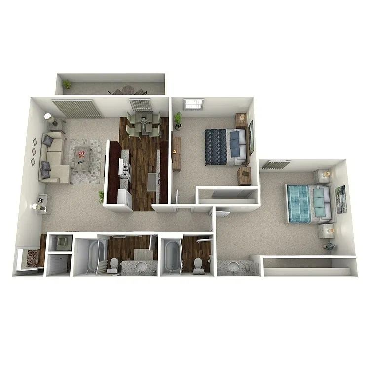Floor plan Timbers- 2 Bed 2 Bath
