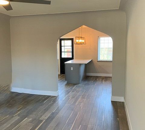 Living room into Kitchen