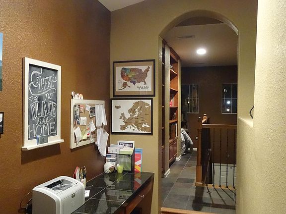 Desk and workspace area