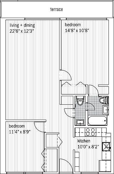 This is the flip of the floor plan of this unit