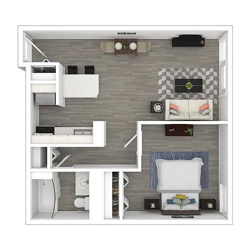 Floor plan 1 Bedroom D