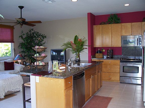 Large kitchen and family area
