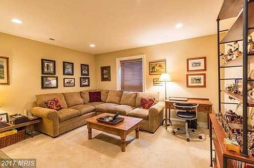 family room in basement