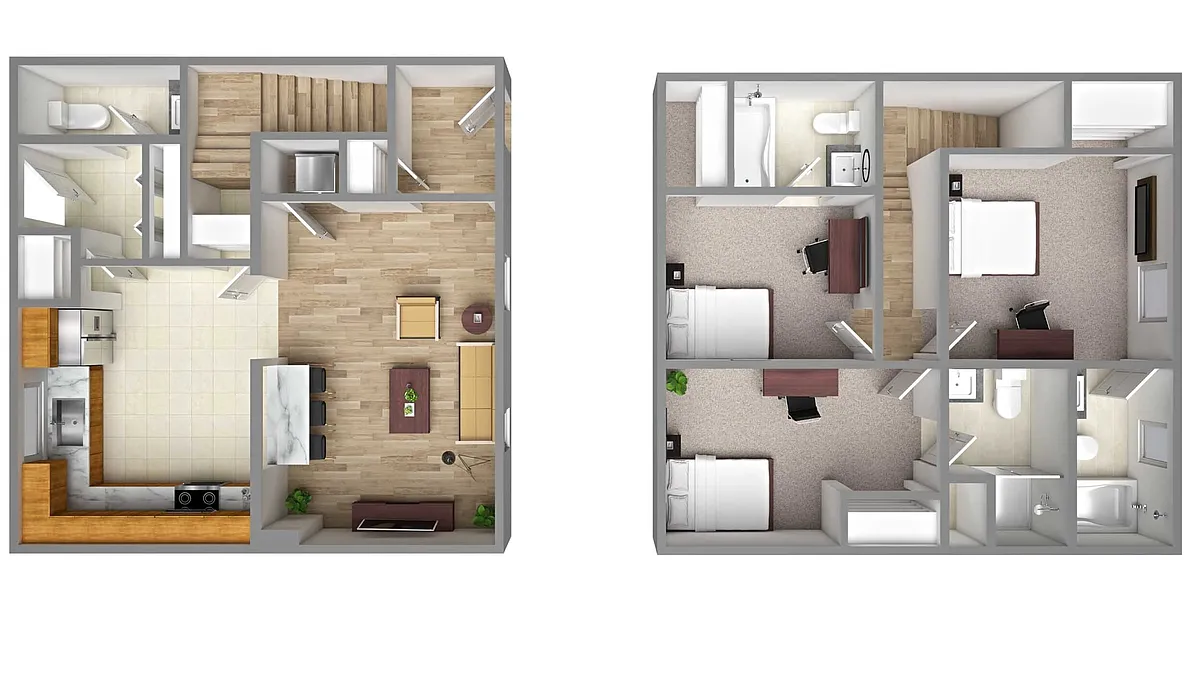 Floor plan 3x3.5 Townhome