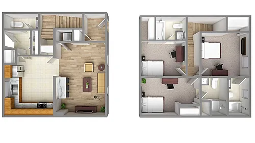 Floor plan 3x3.5 Townhome