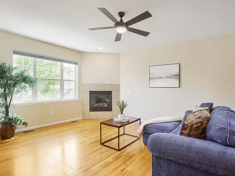 Living room with fireplace