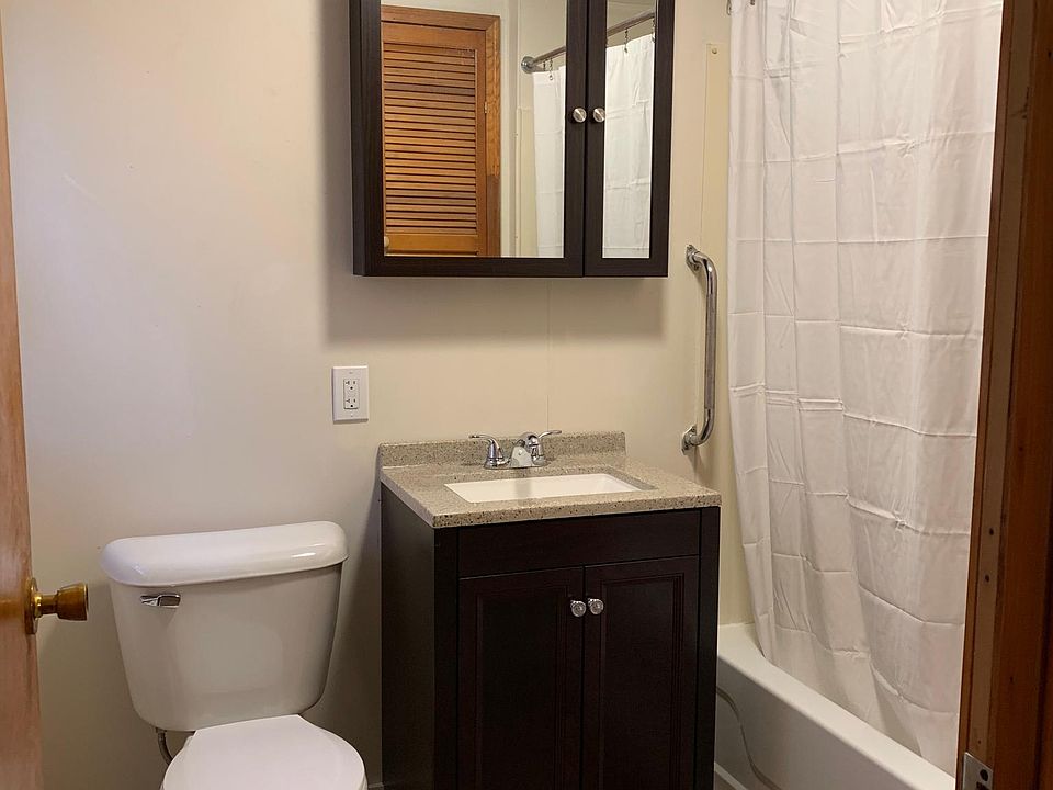 newly renovated bathroom, all new fixtures, flooring and fresh paint with linen closet