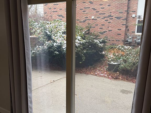 Patio off sliding glass doors from dining room