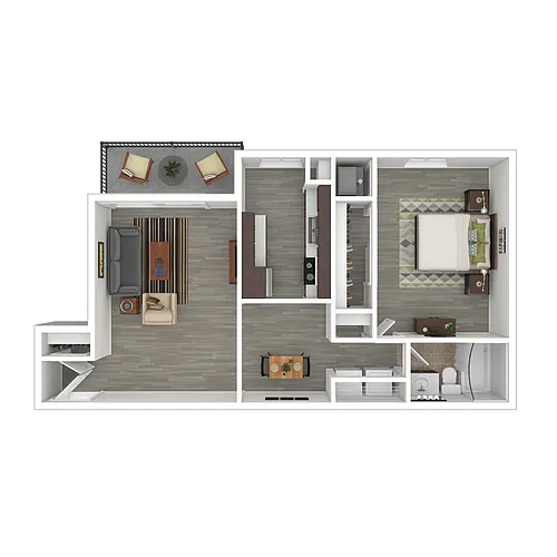 Floor plan 1x1 Tier 2