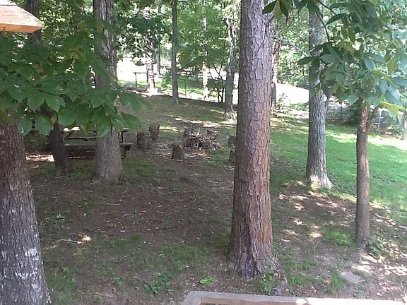 Backyard with fire pit