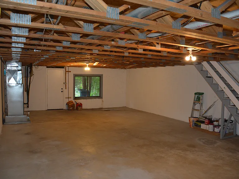 Unfinished walkout basement great for storage