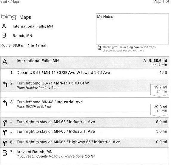 Bing Driving Directions 1