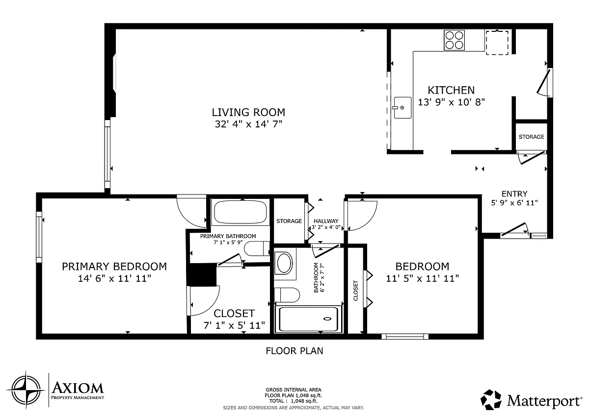 Floor plan 2 Bedrooms, 2 Baths A