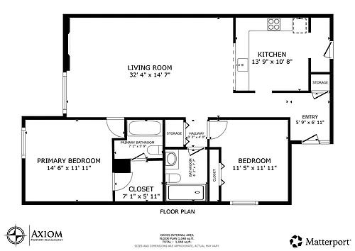 Floor plan 2 Bedrooms, 2 Baths A