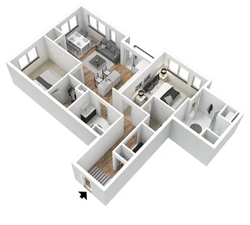 Floor plan 2 Bedroom (E)