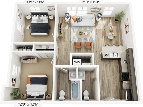 Floor plan The Driftwood - Income Restricted