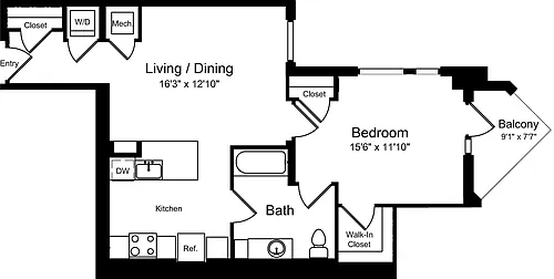 Floor plan A01 with Balcony