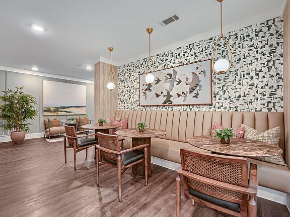 Clubhouse seating area with booths