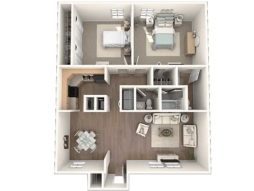 Floor plan 2 Bedroom 1.5 Bath