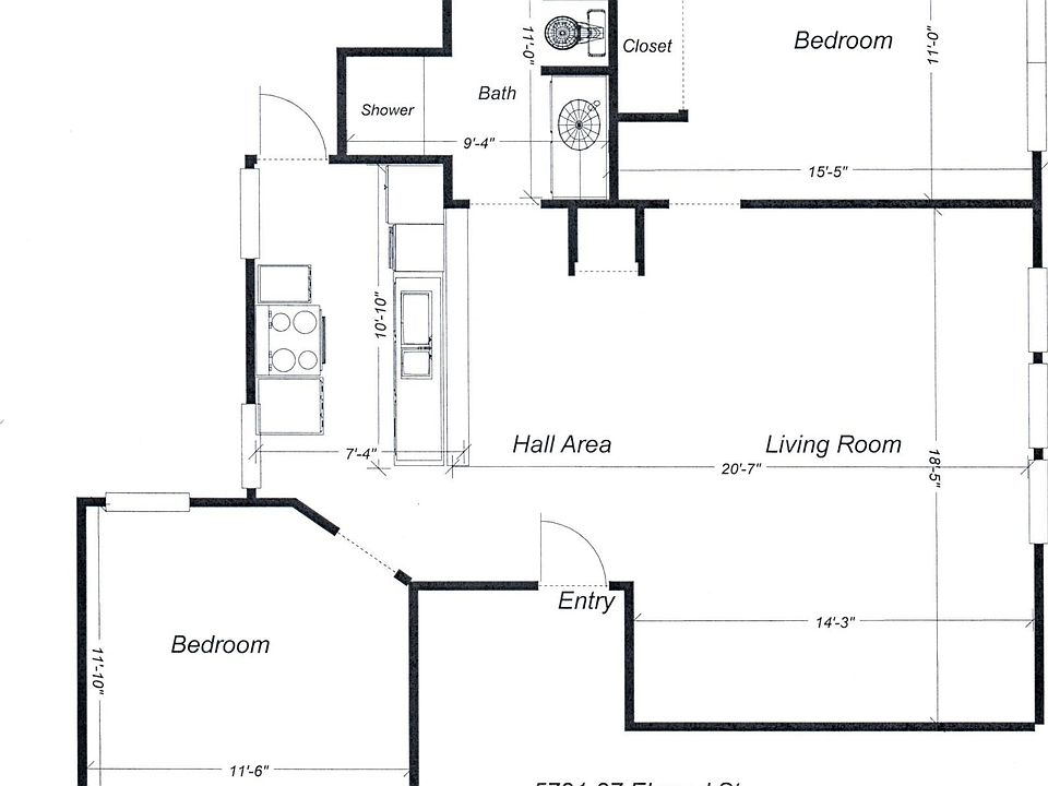 5721 Elwood #C2 
Floor plan