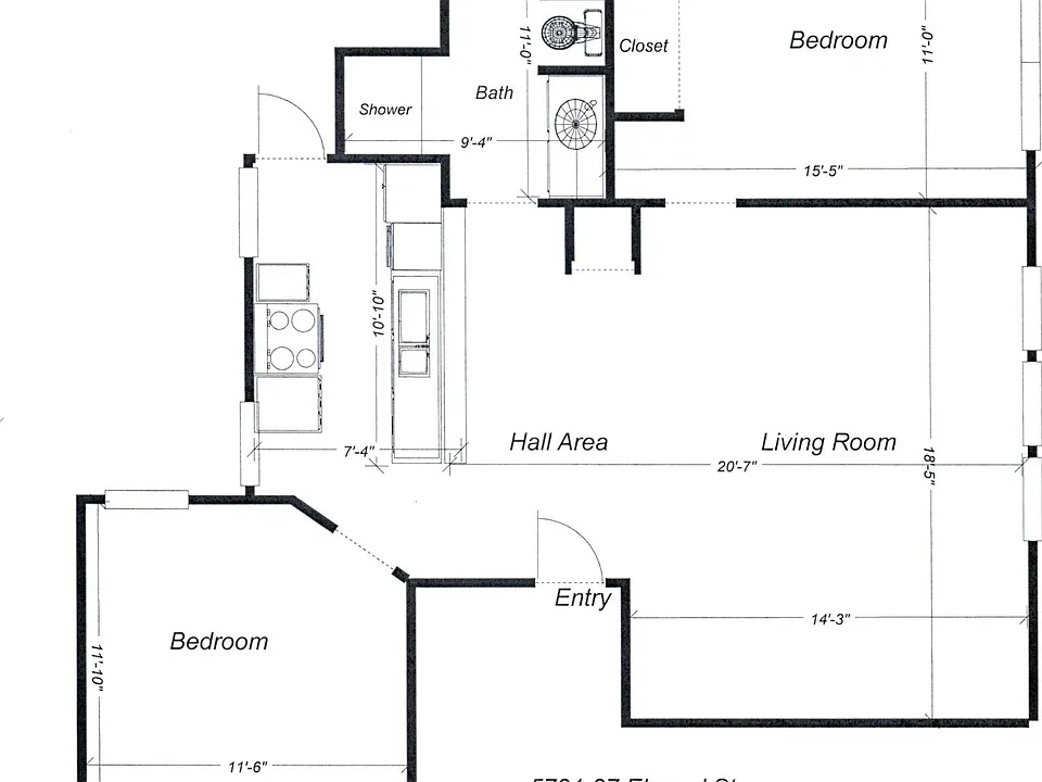5721 Elwood #C2 
Floor plan