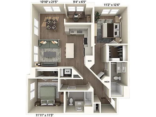 Floor plan B3m2-D-Upgrade