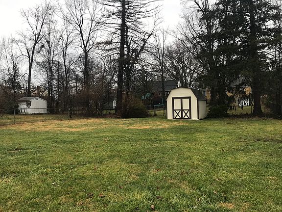 Back yard with shed.