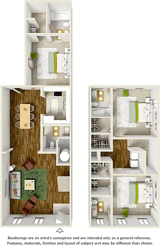 Floor plan 3/3 with Wood-Style Flooring