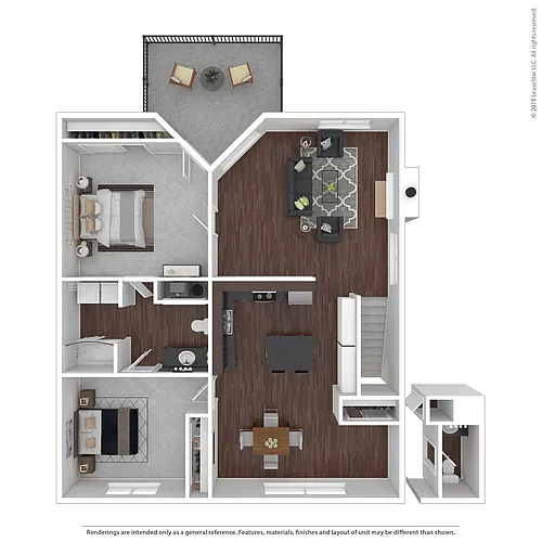 Floor plan 2 Bedroom, 1 Bath