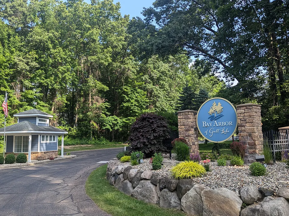 Entry into this peaceful, beautiful & safe community. Mostly retired neighbors. Great location near the south end of Gull Lake.