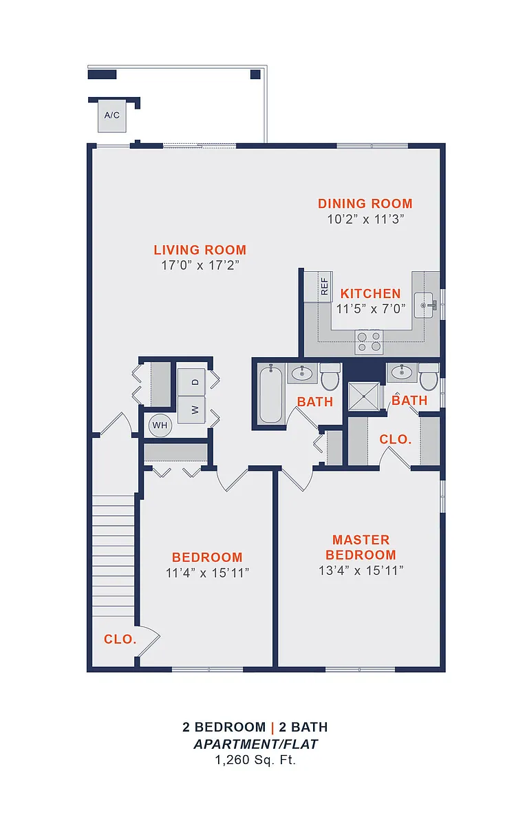 Floor plan 2 Bed | 2 Bath
